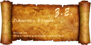 Zuberecz Elemér névjegykártya