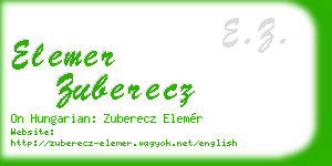 elemer zuberecz business card